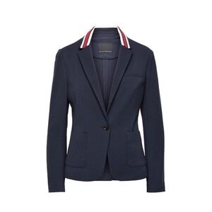 Banana Republic Classic Contrast Striped Collar Navy Blazer Ponte NWT